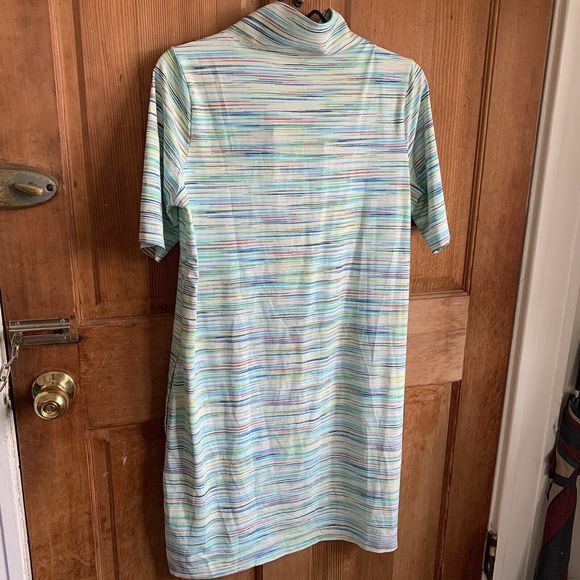 LANDS' END Swim Suit Coverup Swim Dress Womens Small (6-8) Dress Stripes - Picture 10 of 13